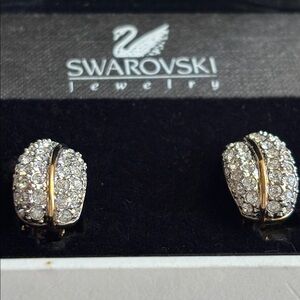 Swarovski Silver Clip Vintage Earrings